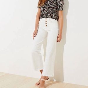 LOFT HIGH WAIST WIDE LEG PANT IN WHITE